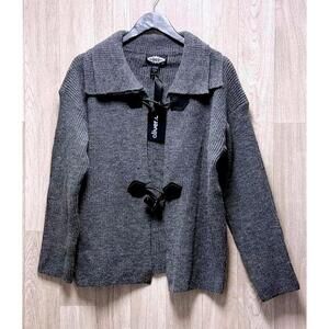 Oliver.o Gray Toggle Front Sweater Jacket Women Size Medium